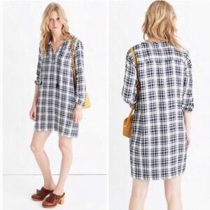 Madewell Plaid Artiste Tunic Shift Dress Size Small NWOT